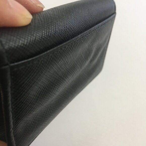 PRADA Business Card Holder Black Saffiano Lux Leather 100% Authentic w/Box - Picture 10 of 16